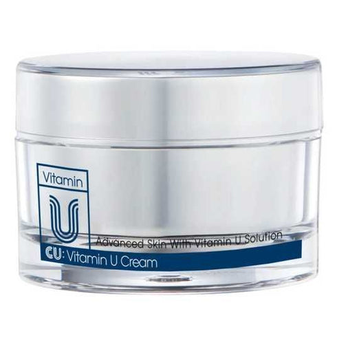 CUSKIN ŠVIESINANTIS IR RAUKŠLES MAŽINANTIS VEIDO KREMAS SU VITAMINU U, VISIEMS ODOS TIPAMS, 50 ML